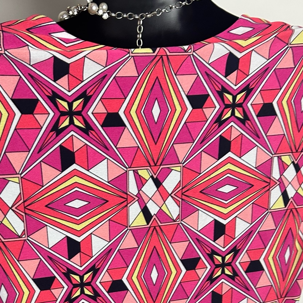 Pink and Black Kaleidoscope Patterned Dress - Picture 8 of 11